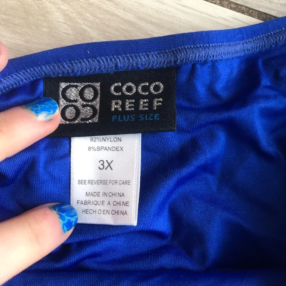 Coco reef blue swim skirt 3x